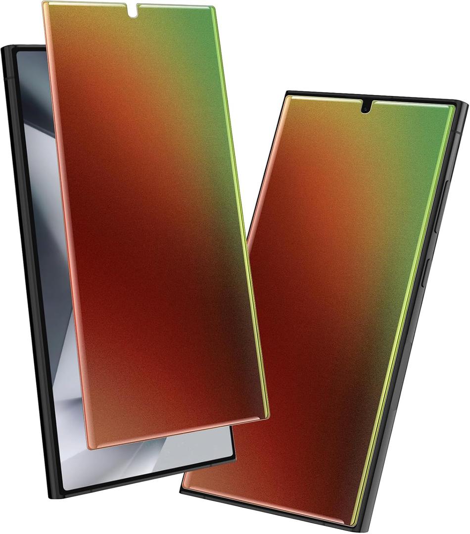 LYWHL 2 Pack for Samsung Galaxy S24 Ultra Privacy Screen Protector, Matte Gradient Colorful Anti-Blue Light Anti-Spy Full Adhesive Flexible Film, Compatible Fingerprint Sensitive Touch Bubble Free