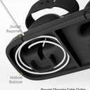 ELETIUO Dual Charger Stand Compatible with Apple Watch Series 49/46/45/44/42/41/40/38mm iWatch Ultra2/Ultra/10/9/8/SE2/7/6/SE/5/4/3/2/1,Silicone Dock Organizer Supports Night Stand Mode,Black