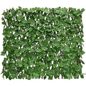 Expandable Faux Ivy Fence Privacy Screen with Artificial Flower,Greenery Expandable Stretchable Covers Panel for Balcony Patio Apartment Garden Outdoor Decor 36X92INCH