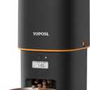 2025 Upgraded Automatic Cat Feeder - 4L Timed Auto Pet Feeder for Cat and Dog with Dry Food Dispenser, 180-day Battery Life, 1-6 Meals Per Day, 1-16 Portion, Desiccant Bag Keeps Food Fresh (Black)