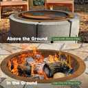 Fire Pit Ring Outdoor Wood Burning Fire Pit Liner 35.4 Inch Camping Fire Ring Corten Steel Firepit Ring Heavy Duty Campfire Ring Above or In-Ground for Bonfire Outdoor Backyard