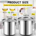 Layhit 2 Pcs Fryer Grease Bucket 6 Gal 8 Gal Oil Disposal Caddy Steel Fryer Oil Bucket Leakproof Lid and Lock Clips Rustproof Coating Grease Transport Container with Strainer Bags for Filtering
