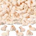 Wesiti 50 Mini Resin Sheep Figurines Mini Lamb Statue Cute Animal Miniature Landscape Little Resin Sheep Decor for Easter Indoor Outdoor Garden DIY Ornament Cake Topper