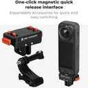 K&F CONCEPT Upgrade Magnetic Quick Release Mount Compatible with Insta360 X5, with 1/4 Screw Hole/Adapter Connection/Safety Lock, Aluminum Alloy Bracket Expansion Base Stand for Ace Pro 2, X4 Air
