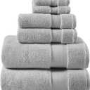 3 x Madison Park Signature Splendor Luxury 100% Cotton Bathroom Towel Set - Soft, Plush 1000 GSM Heavyweight Hotel Quality, Zero Twist, Highly Absorbent, Quick Dry, Multi Sizes, Grey 6 Piece