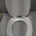 Mayfair Cassel Slow Close Toilet Seat, Easy Clean, Non Slip Premium Wood Seat, Easy Install, Made in USA, Elongated, White