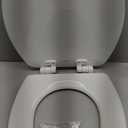 Mayfair Linden Slow Close Toilet Seat, Non Slip Heavy Duty Wood, Easy Install, Elongated, White