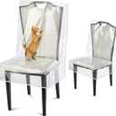 Dining Chair Covers, Waterproof Kitchen Chair Protectors,Clear Plastic Seat Chair Protector,Keep Your Chair Away from Water Dust Stain and Pet Claws W/21 x D/18(Fits 16-23",2 Pack)