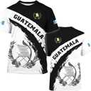 BJU Guatemala Flag T-Shirt Flag Badge Novelty Tee Printed Crewneck Short Sleeve Casual Top Unisex
