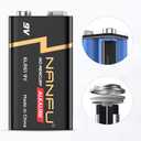 NANFU High Performance 9V Batteries (4 Count), Ultra Power 9 Volt Batteries, Long Lasting for Household Devices