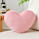 XIAIJIA Heart Pillow Pink Heart Shaped Pillow Soft Rabbit Fur Small Decorative Pillow for Bed Heart Cushion for Couch Girls Women Day Gift