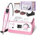 Nail Drill Professional 35000RPM Drils Nail Electric Nail File Nails Drill with 100pcs Sanding Bands and Nail Drill Bits for Acrylic, Gel Nail Manicure & Pedicure