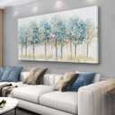 Belmrxne Tree of Life Wall Art Blue and Gold Wall Decor Modern Canvas Painting Gallery Artwork for Living Room Bedroom Dining Room Office Home Decor 29x58 inches