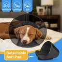 Dog Cone Collar to Stop Licking: Soft Mesh Recovery Collar After Surgery with Detachable Pad, Elizabeth Cone Alternative for Dogs, Normal Eating and Drinking,XS,Matte Black (Black, XS)