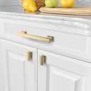 Amerdeco 10 Pack Champagne Brass Cabinet Pulls 5 Inch(128mm) Hole Center Gold Drawer Pulls Cabinet Hardware Kitchen Cabinet Handles for Bathroom Dresser Pulls ZH00013