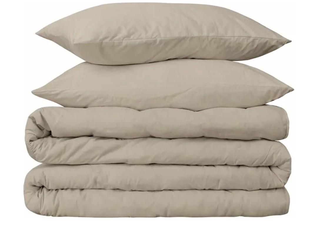 Peru Pima 415 Thread Count Percal King/Cal King Duvet Cover Set - 100% Peruvian Pima Cotton, 3 Piece (1 Cover, 2 Pillowcases) - Cooling, Crisp, Deep Pocket, Hotel Quality Bedding - Latte