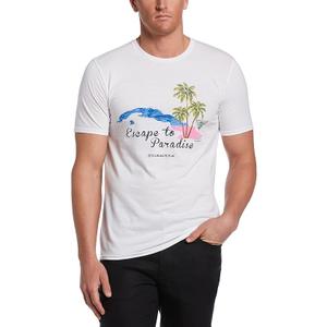 Cubavera Men's Escape to Paradise Print Short Sleeve Tee Shirt, M