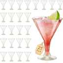 25Pcs Gold Glitter Plastic Martini Glasses 6oz Disposable Martini Glasses Bulk for Thanksgiving Party Wine, Desserts, Appetizers and Christmas All Events