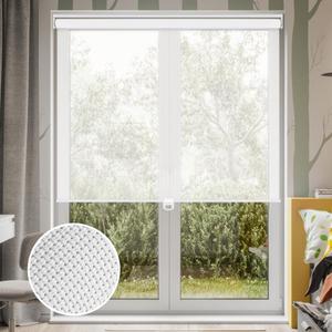 LUCKUP Light Filtering Roller Shades for Windows, Cordless Semi Sheer Solar Blinds with 5% Openness Free-Stop Window Shades for Home & Office, White 42" W x 72" L