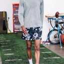 Mens Mesh Floral Shorts Art Print Butterfly Graphic Lightweight Casual Loose Designer Knee Length with Pockets (Black, S)