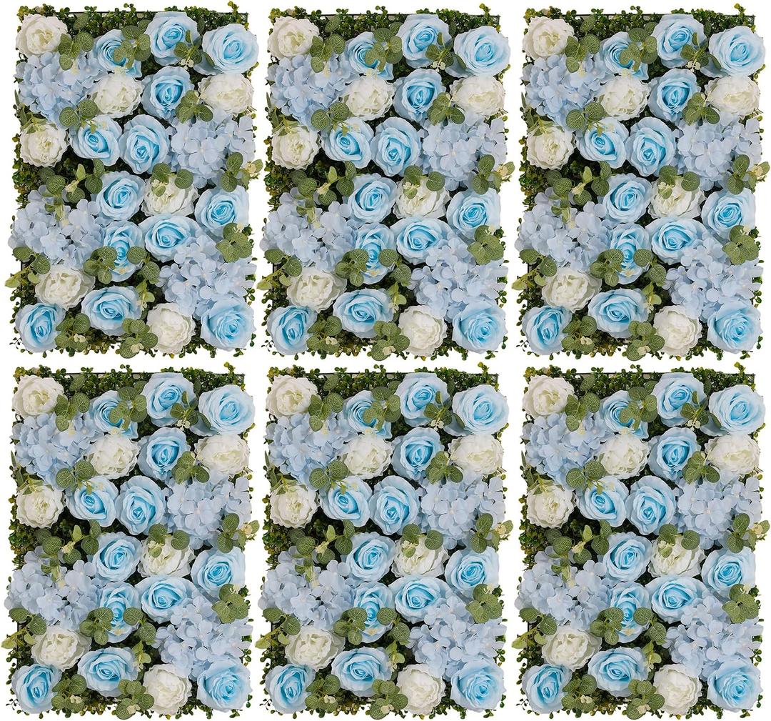 Flower Wall Backdrop 6 Panels 24x16 Inch Dusty Blue