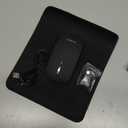 ITAWEY Wireless Mouse and Pad Combo, Dual Mode Bluetooth 5.2 and USB Receiver 2.4G, Rechargeable, Quiet Clicks, Compact, 1600 DPI High Precision Steel Scroll Wheel for PC Laptop Tablet - Black, Slim