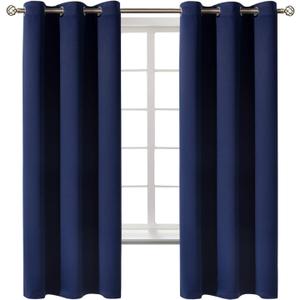 BGment Blackout Curtains for Bedroom 63 Inches Long - Navy Blue Room Darkening Thermal Insulated Sunlight Blocking Grommet Window Drapes for Kids Boys Room, Set of 2 Panels, 42 x 63 Inch