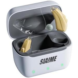 SIAIME Hearing Aids for Seniors Rechargeable Invisible Behind The Ear Design with 24H Battery DSP Noise Reduction OTC Hearing Aids for Mild to Moderate Hearing Loss Easy Volume Control Not Amplifiers