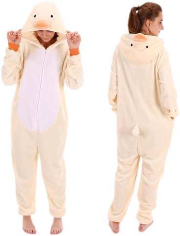 COSUSKET Snug Fit Unisex Adult Onesie Pajamas, Flannel Cosplay Animal One Piece Halloween Costume Sleepwear Homewear Small