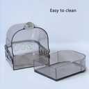 Bird Bath for Cage  Multi-Functional Parakeet Bath Box with Convenient Bottom Drawer, Acrylic Material, Perfect for Breeding and Various Birds (Gray)