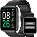 Pedometer Watch Senior Friendly No App/Phone Required, Waterproof Fitness Tracker Watch with Step Counter Calories/Sleep Tracker for Walking Running for Men Women (Black)