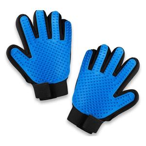 Pets First Dog Grooming Gloves Best Professional Deshedding, Brushing, Cleaning Mitt Tool for Small, Medium or Large Dogs & Cats. Fur & Hair Remover. Prevents Matted Coats. Soft Rubber Bristle Brush
