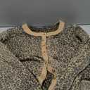 Ziesexy Leopard Cardigan Open Front Button Up Sweaters for Women Long Sleeve Shrug Cheetah Print Top Cropped Cardigan Jackets (Large, Leopard Dark Brown)