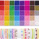 Funtopia 39 Colors 3mm Seed Beads, 9600pcs Small Beads for Jewelry Making, Tiny Craft Beads for Bracelet Making