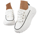 ELFOR Chunky Sneakers for Women,Thick Soled Non Slip Lace Up Platform Shoes,Running,Tennis,Breathable Sports Shoes White Size 10, 43