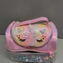 RHCPFOVR Kids Lunch Bag - Double - Decker Cooler Insulated Lunch Box for Boys Girls,Washable Lunch Bag with Strap and Reusable Toddler Lunchbox for School and Daycare (Pink Unicorn)