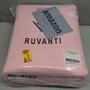 RUVANTI Flannel Sheets Queen Size - GOTS Certified 100% Organic Cotton, 4 Piece Warm, Soft & Breathable Set, Deep Pocket Snug Fit, Double Brushed Cozy All Season Bedding, Soft Pink