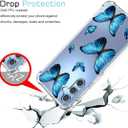 Case for Galaxy M55 Case/Samsung M55 5G/Galaxy C55 5G/Galaxy F55 5G SM-M556B Cute Case, Clear Flexible Bumper TPU Soft Rubber Silicone Cover Phone Case for Samsung Galaxy M55 Blue Butterfly