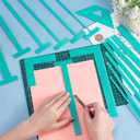 BENECREAT 17pcs Acrylic Bookbinding Spacer Tools, Clear Handmade Tools, L T Shape Ladder Straight Edge for Bookbinding Supplies, Double Cover Structure, Album Cover, Turquoise