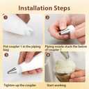 14 Pcs Couplers for Piping Bags, Standard Cake Decorating Piping Couplers for Icing Nozzles White