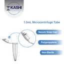 Kashi Scientific 1.5mL Snap Cap Clear Microcentrifuge Tube with Graduation and Marking Area, Lab Grade Polypropylene Plastic [1.5mL, 500]