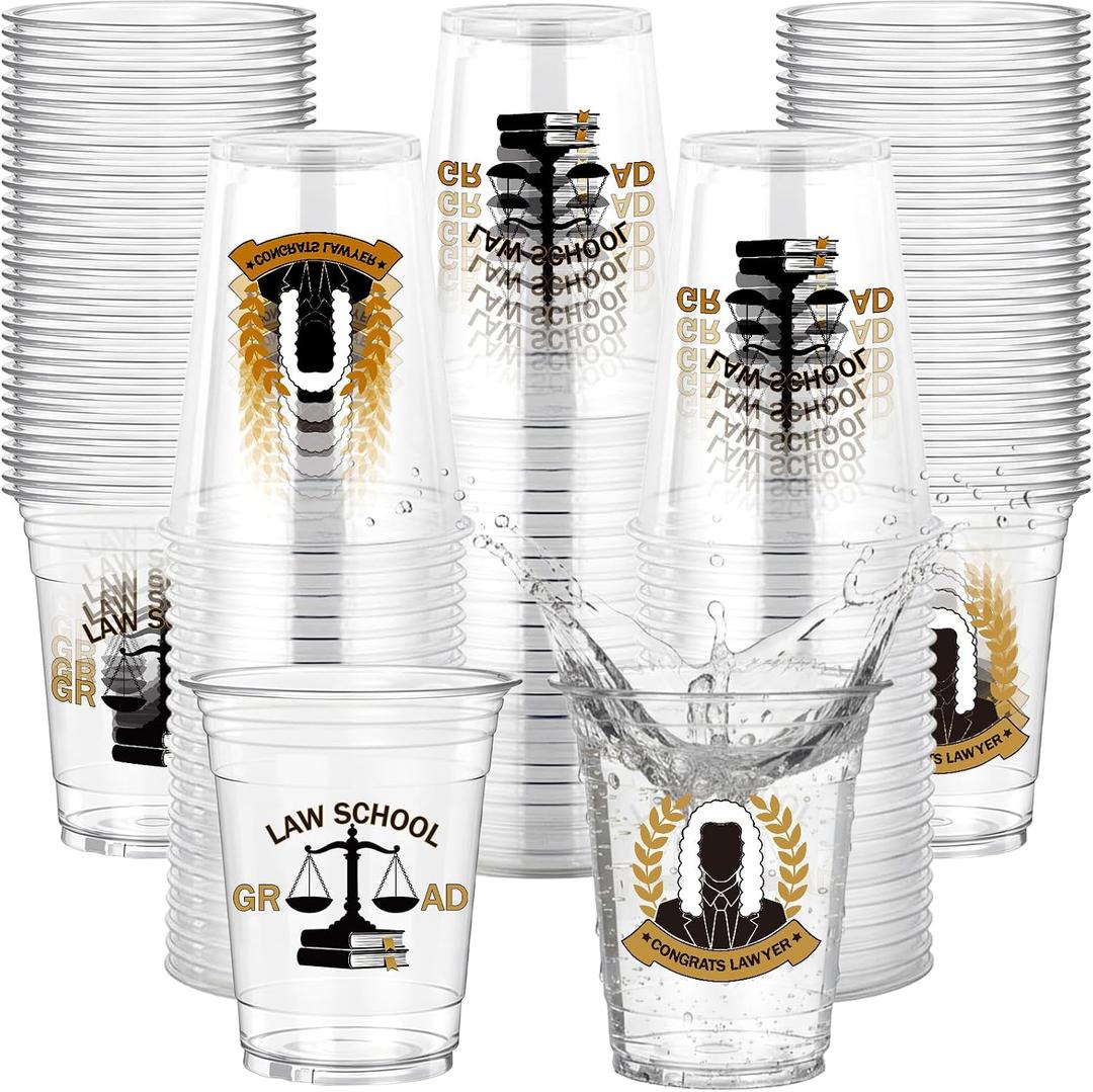 Rngmsi Graduation Cups Class of 2026-50 Pcs Lawyer Graduation Decorations 2026, 12 OZ Grad Disposable Plastic Cups for College, Grad Tableware Centerpieces Party Favors Decor
