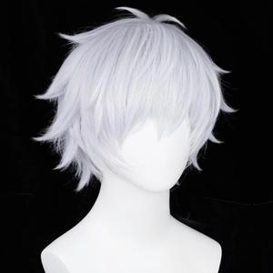 Gojo Cosplay Wig Men's Short Silver Violet Wig Fluffy Spiky Hair Wigs for Anime Cosplay Halloween Costume