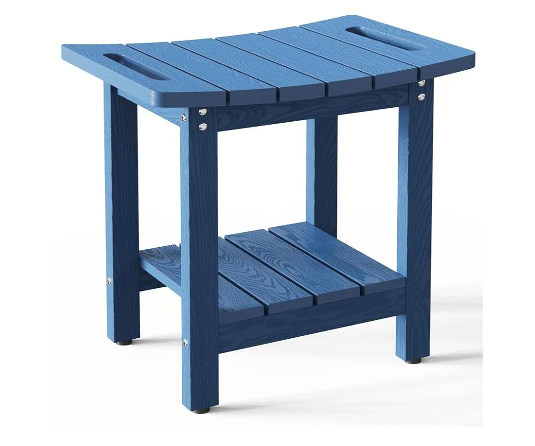 HIPS Shower Benches for Inside Shower, Shower Stool with Space-Efficient Storage Shelf, Waterproof Shower Chair Seat for Spa Bathroom(Navy Blue)