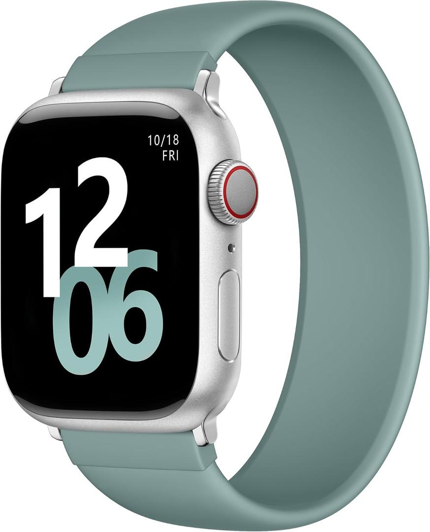 Zedoli Sport Solo Loop Band Compatible with Apple Watch Bands 38/40/41/42mm(Series 11 10)S: 5.91"-6.3" Women Men, Stretchy Soft Silicone Elastic Strap for iWatch Series 11 10 9 8 7 6 5 4 3 2 1 SE Ultra