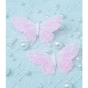 3D Pink Butterfly Wall Decor: Set of 6 Real Feather Butterflies Wall Stickers with Pearls for Girls Bedroom Baby Shower Wedding Cake Office Decor Butterfly Wall Decals for Bathroom Boho Living Room