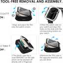 KADES Solid Stainless Steel Band Compatible with Apple Watch 49mm 45mm 44mm 42mm 41mm 40mm 38mm, Metal Strap for Apple Watch Ultra 2/1, Apple Watch Series 9/8/7/6/5/4/SE/SE2022/3/2/1 for Women and Men (Black+Starlight/Black)