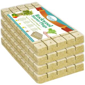 Legigo 1 Inch Rockwool Cubes Seed Starter Plugs for Hydroponics, RockWool Planting Grow Cubes for Hydroponic Tower Garden Soilless Cultivation Plants Germination Cutting Clone (4 Sheet, 200 Plugs)