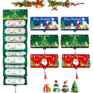 6Pcs Christmas Money Holders for Cash, Christmas Cash Gift Card Holder With 10 Slots, Surprise Card Holder for Xmas, Holiday Money Gift Card For Kids Girls Boys Women Men