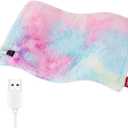Comfheat USB Heating Pad, 5V Heated Travel Pads, 3 Heat Settings & Auto Shut Off, Hot Therapy for Pain Relief Abdomen Cramps 16"x 12" NonRechargeable, Colorful